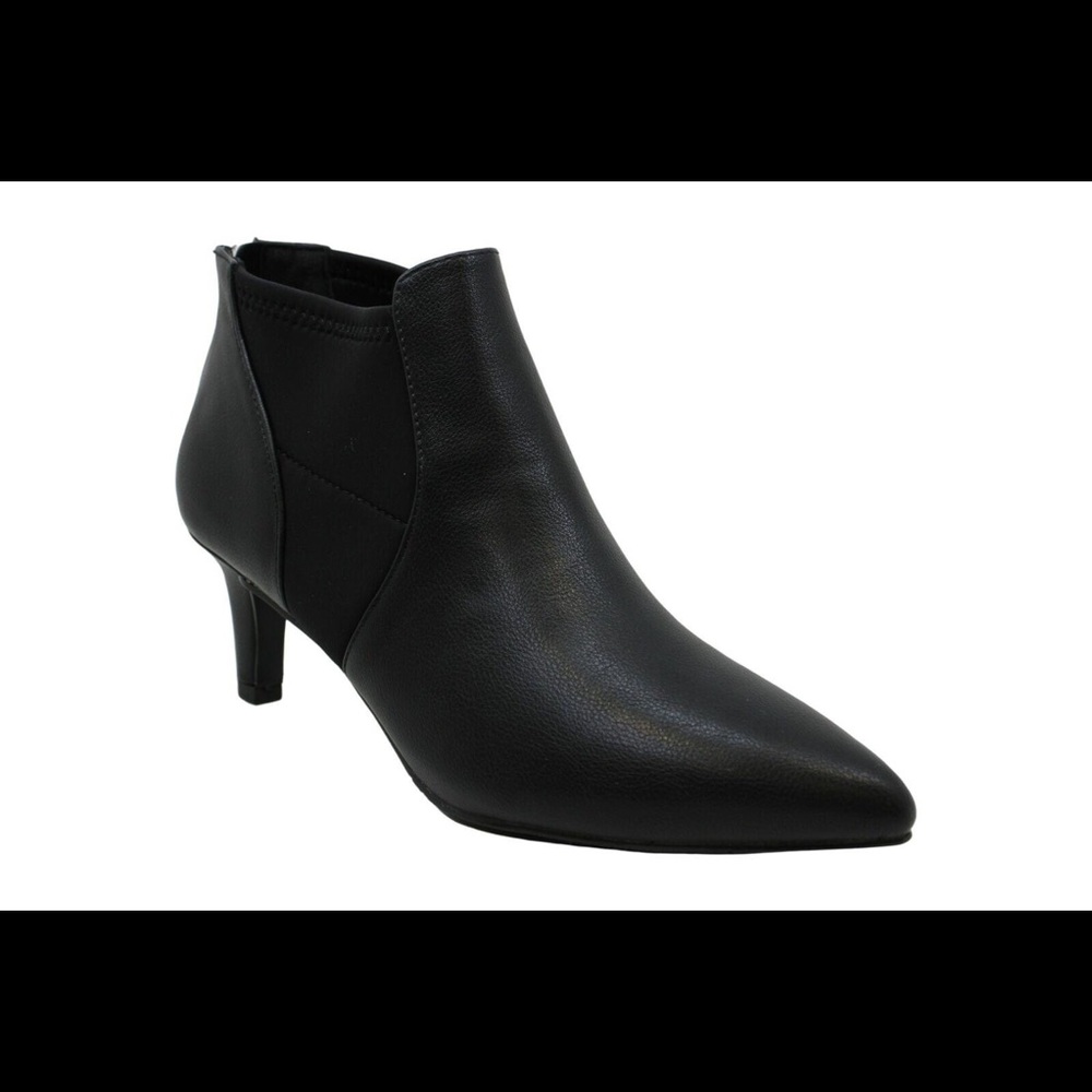 Easy Street Womens Leather Pointed Toe Ankle Boots